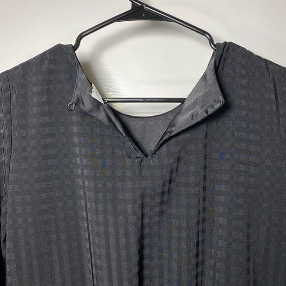 Waverly Grey | Sasha Check Pattern Drop Waist Blouson Mini Dress Black Sz Small - Picture 10 of 11